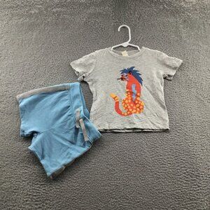 Tucker + Tate Graphic Tee & Shorts Set Grey Light Heather Leopard‎ 18M